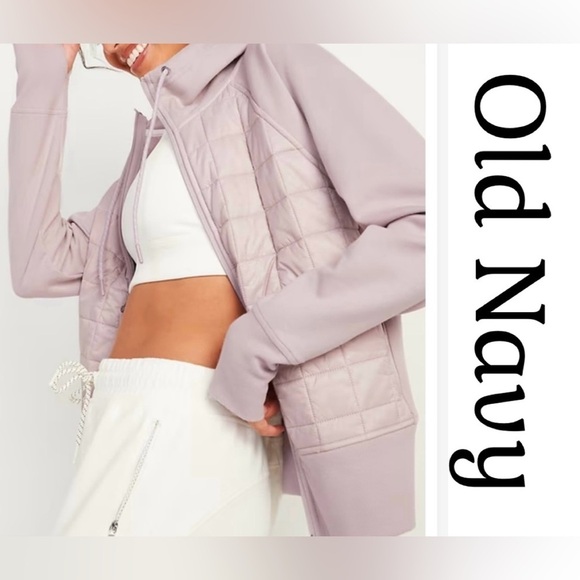Old Navy Jackets & Blazers - Old Navy Dynamic Fleece Quilted Hybrid Zip Up Hooded Jacket